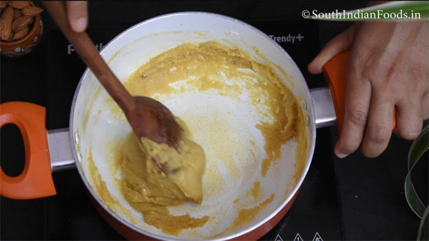 badam jaggery halwa step 22