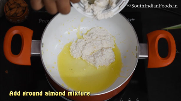 badam jaggery halwa step 7