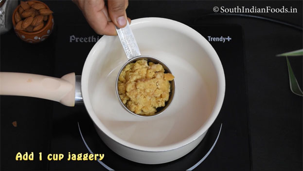 badam jaggery halwa step 9
