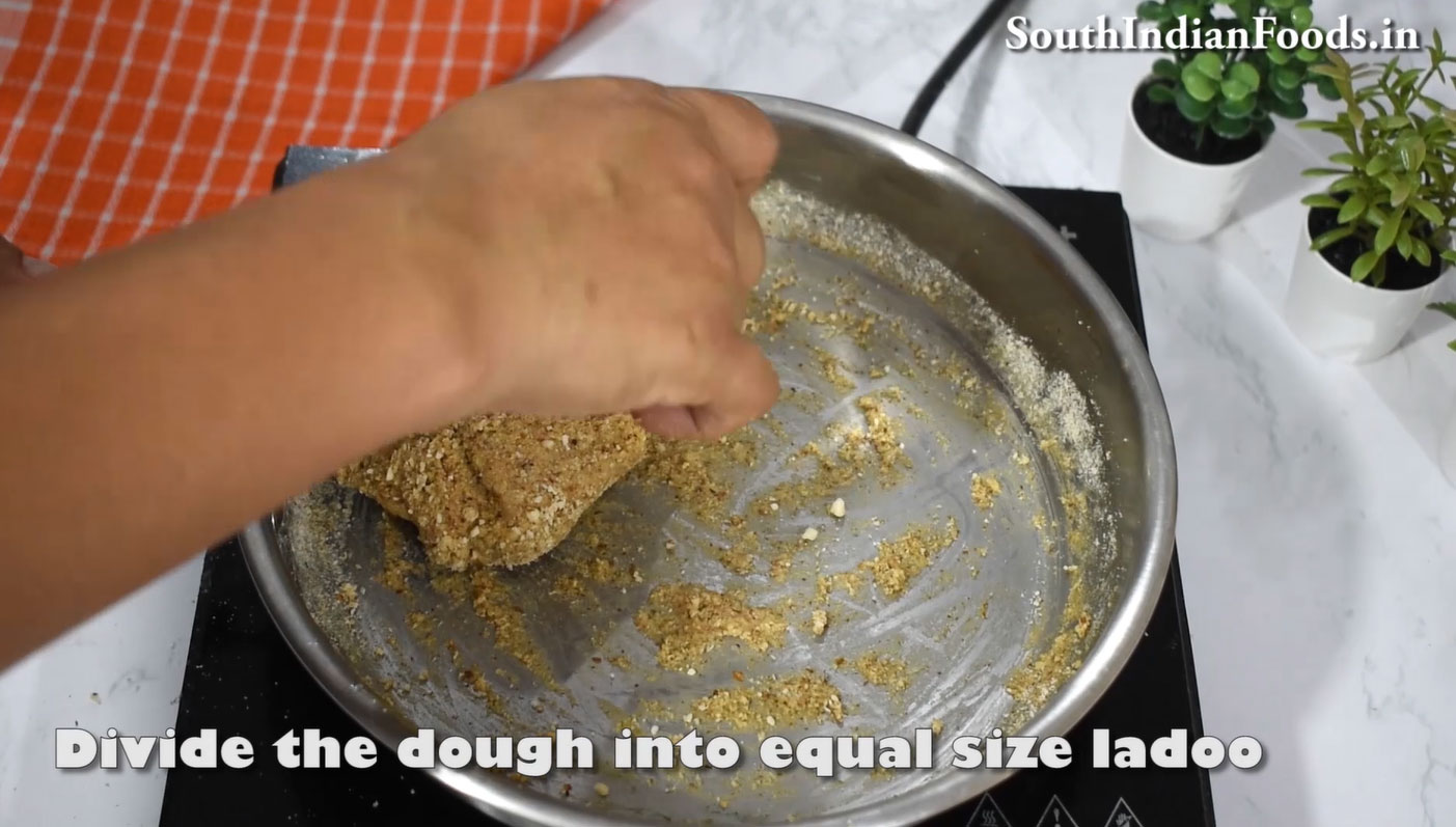 badam jaggery ladoo recipe step 14