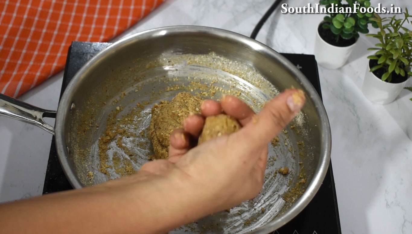 badam jaggery ladoo recipe step 15