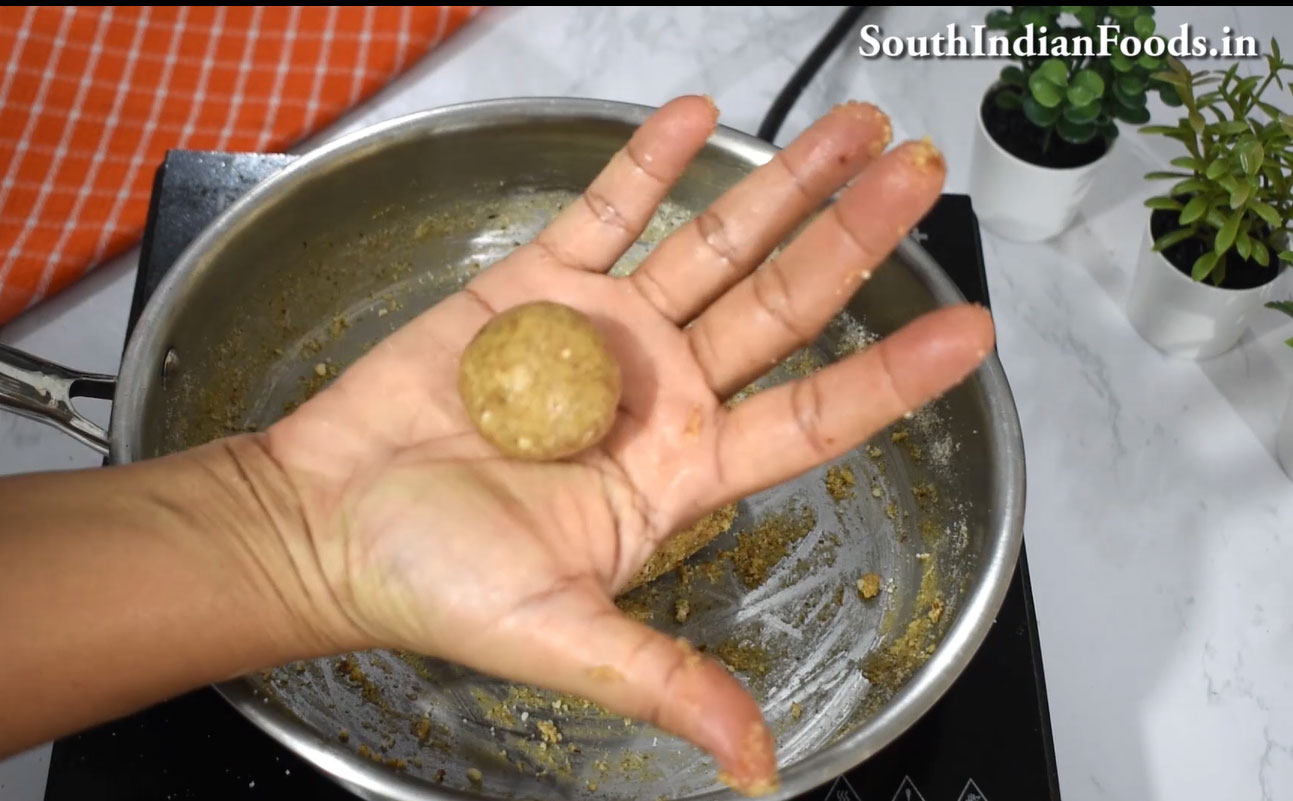 badam jaggery ladoo recipe step 16
