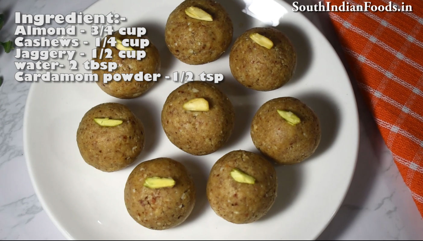 badam jaggery ladoo recipe step 1
