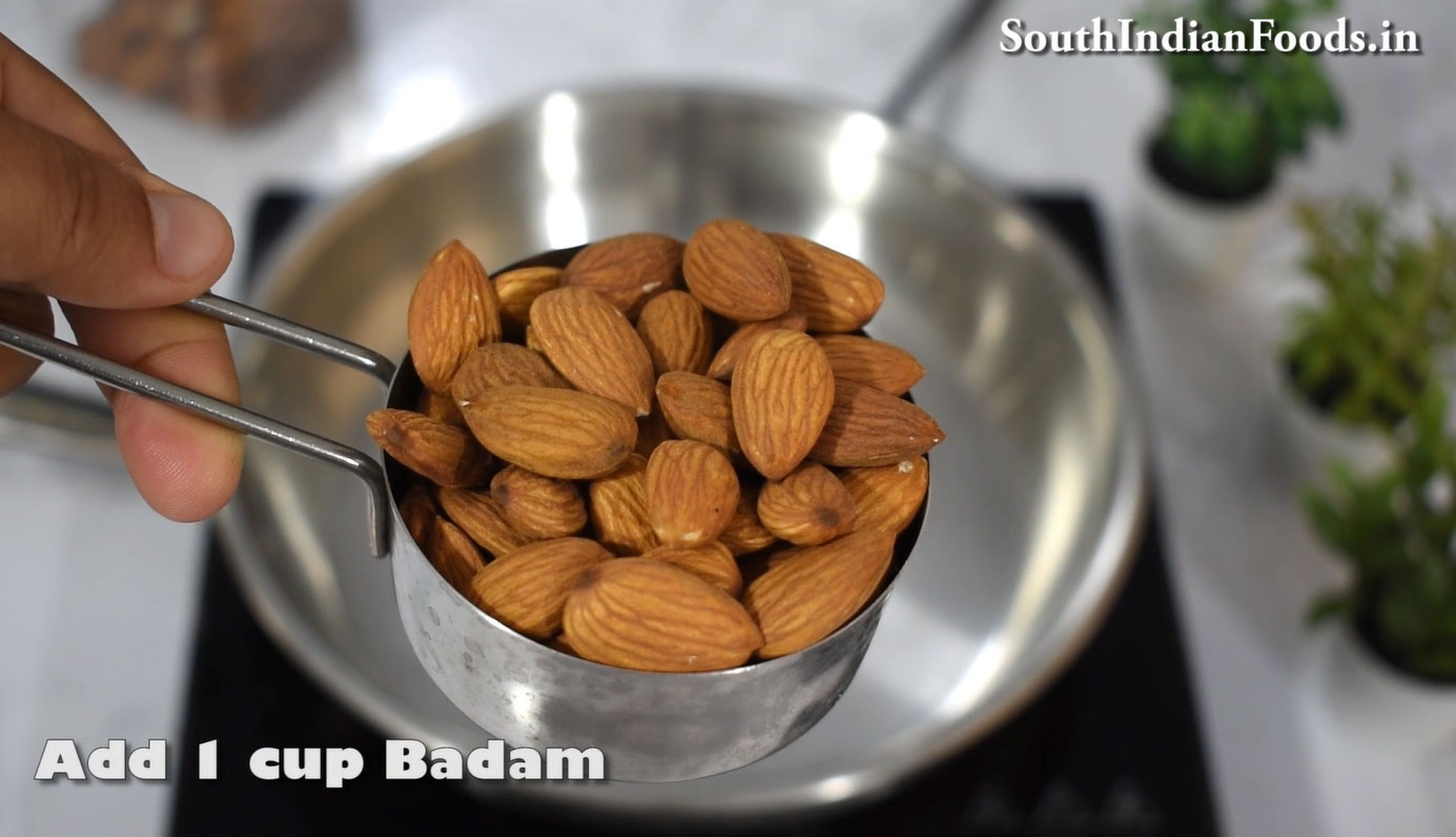 badam jaggery ladoo recipe step 3