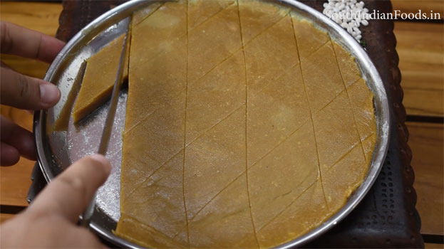 Badam jaggery katli step 35