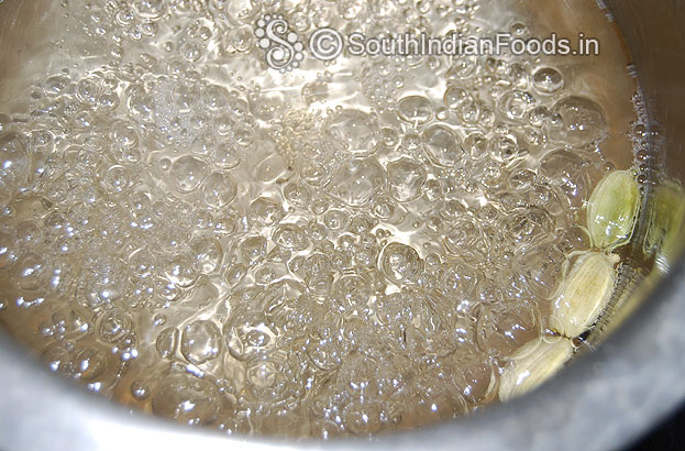 When boiling add green cardamom and leave it for one string consistency then add lemon juice & cut off heat