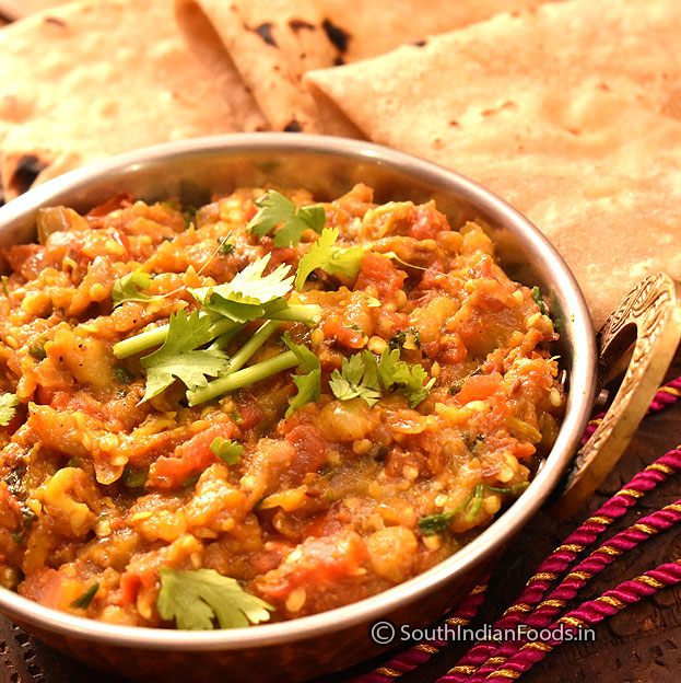 Baingan bharta [Eggplant curry for chapathi]