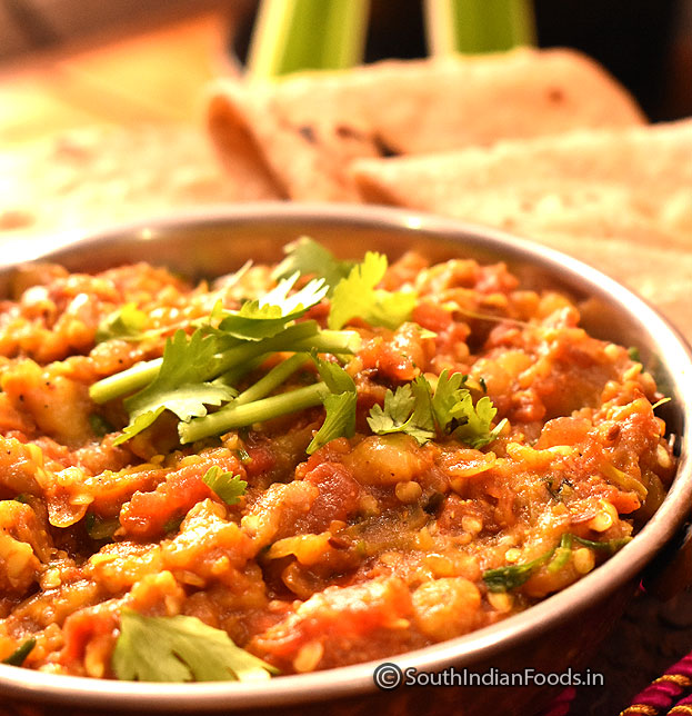 Baingan bharta [Eggplant curry for chapathi]