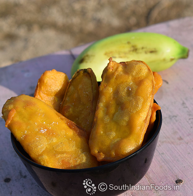 SUper crispy raw banana bajji ready