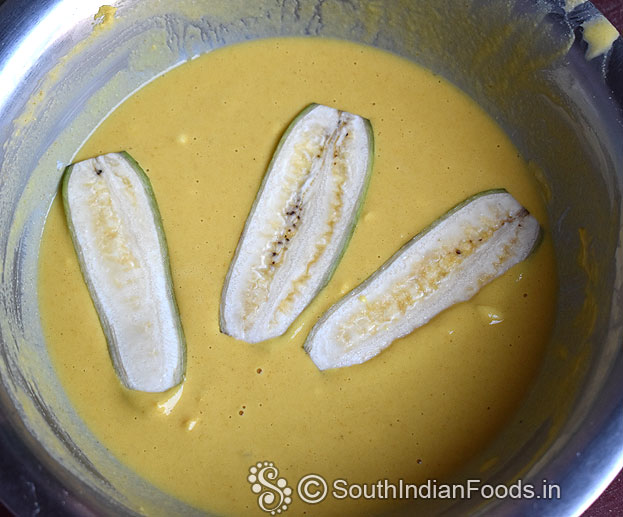 Dip in besan batter