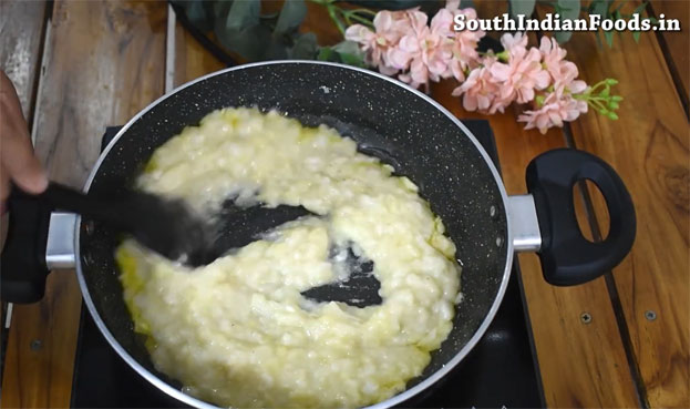 Banana corn flour halwa recipe step 7