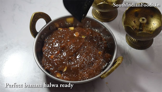 Banana jaggery halwa recipe step 31