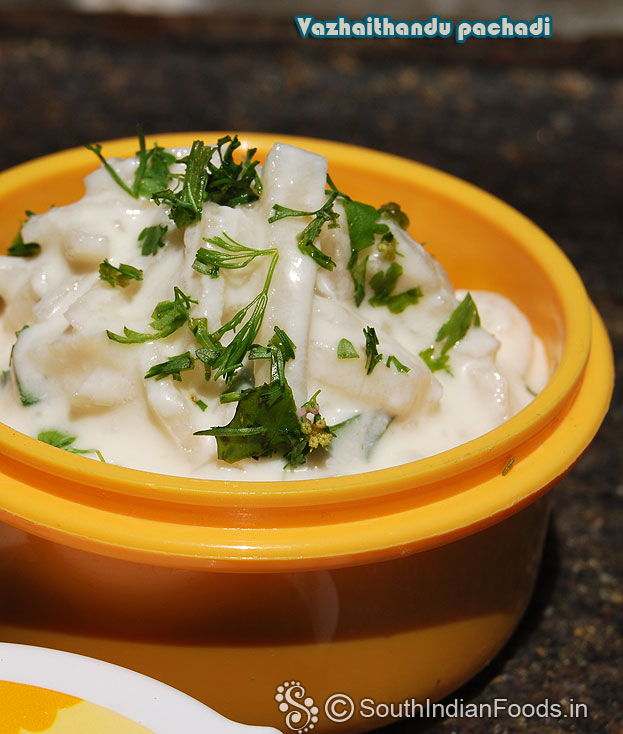 Banana stem raita ready