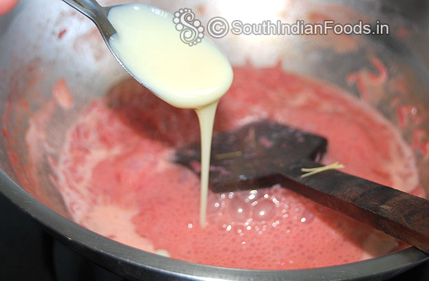 Add sweet condensed milk mix well and let it cook for a min