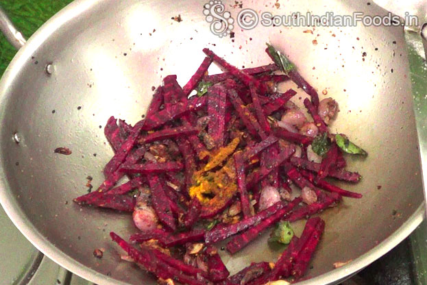 Add red chilli powder & turmeric powder