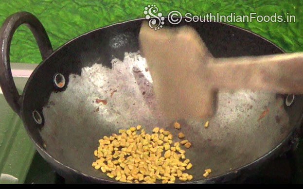 Dry roast fenugreek seeds