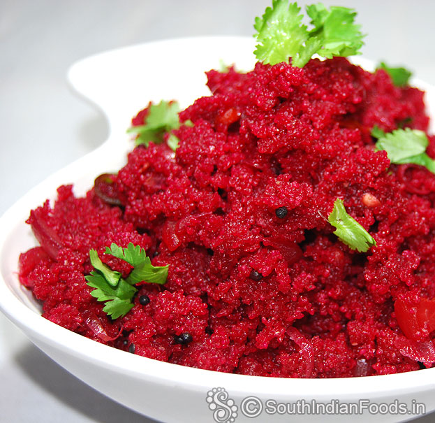 Beet sooji upma