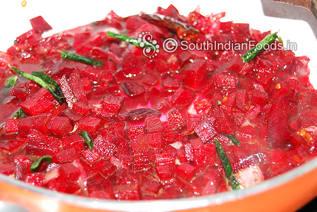 Add water, cover lid & cook till soft.