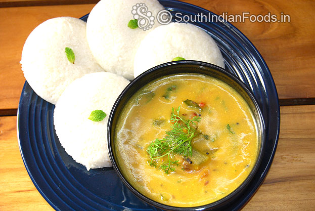 Serve hot with idli