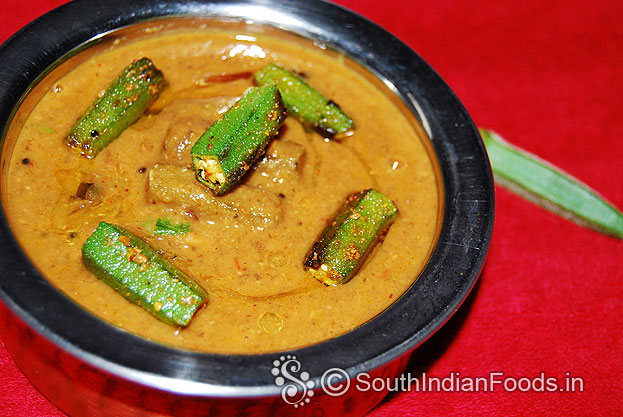Tamilnadu style vendakkai puli kulambu