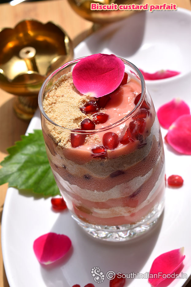Simple layered custard parfait