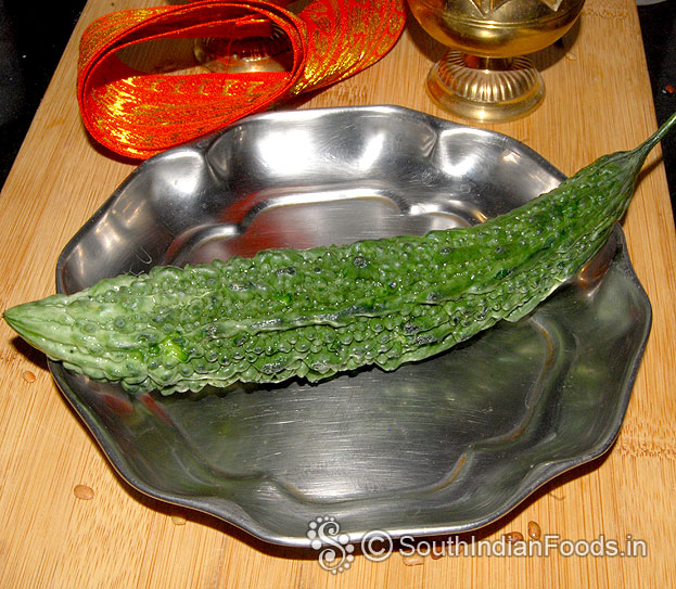 Take 1 bittergourd, wash 2 to 3 times