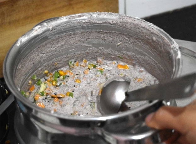 Black rice paniyaram step 15