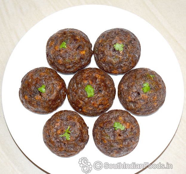 Black rice paniyaram ready
