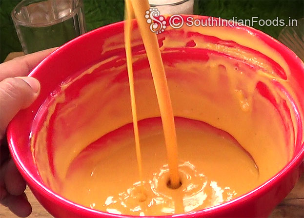 Then add water make boondi batter [Flowing consistency]