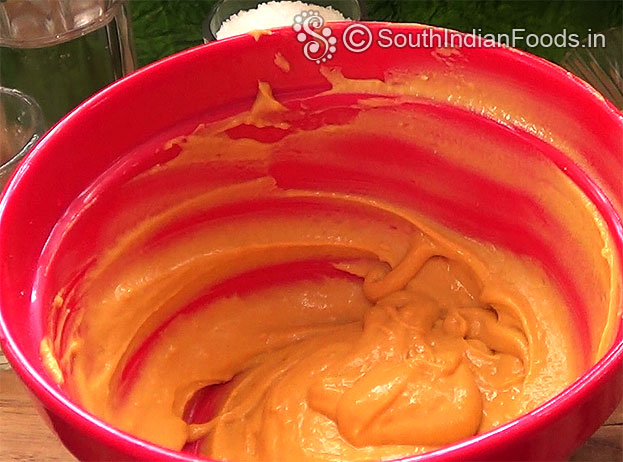 Add water slowly make thick batter without lumps