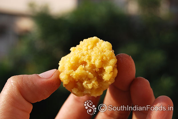 Boondi ladoo inside view