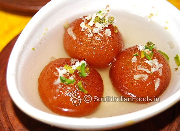 After 2 hours jamuns are bigger in size & fully absorbed sugar syrup.