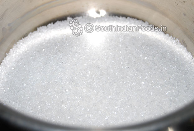 For sugar syrup:- In a pan add sugar