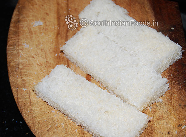 Cut the brown edges of the bread