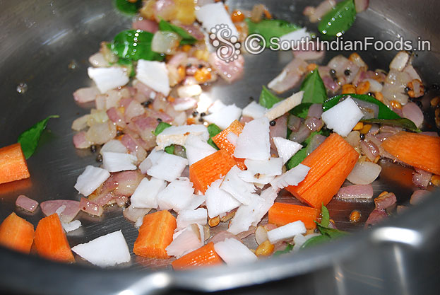 Add coconut carrot saute