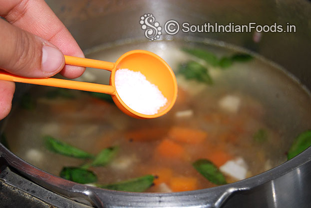Add water and salt let it boil