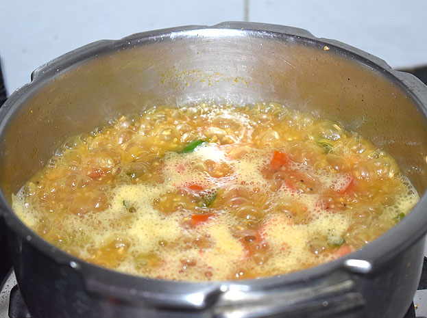 Now its ready, cover lid, cook for 4 to 5 whistles