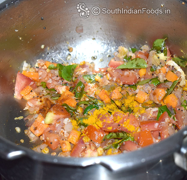 Add turmeric & red chilli powder