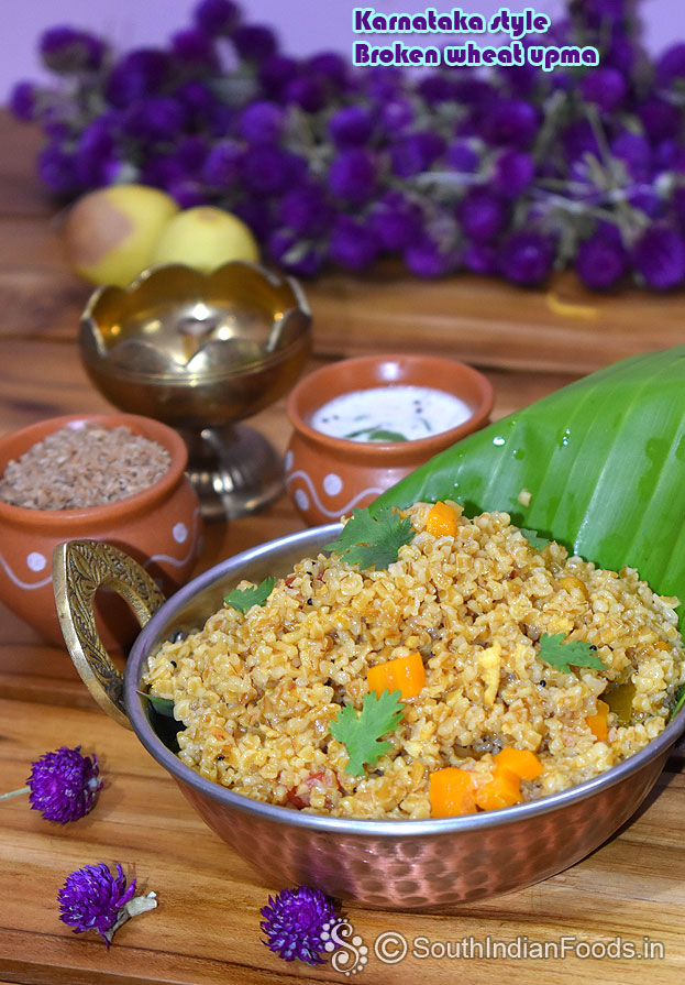 Karnataka style broken wheat upma