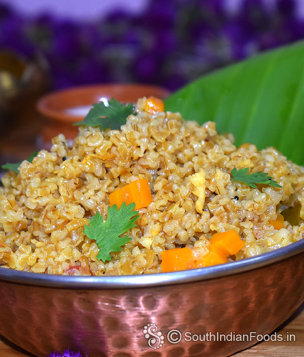 Veg wheat rava upma