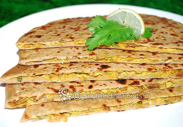 Brown chana stuffed paratha