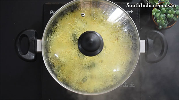 Cabbage moong dal poriyal step 18