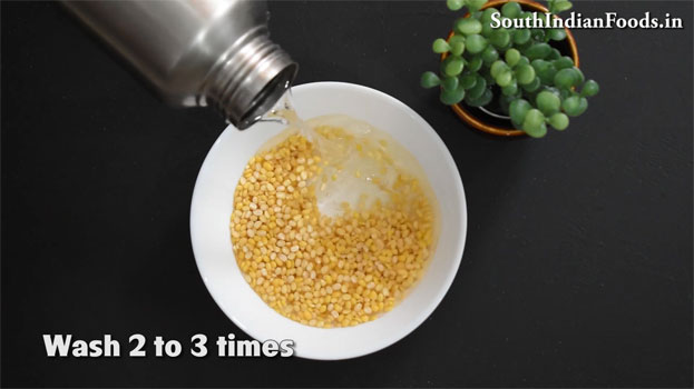 Cabbage moong dal poriyal step 3