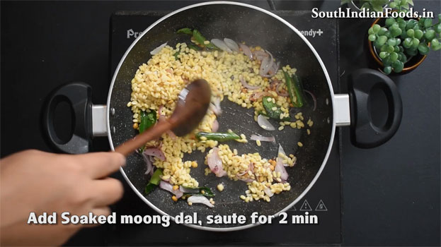 Cabbage moong dal poriyal step 12