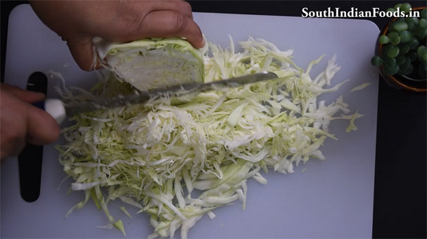 Cabbage moong dal poriyal step 7