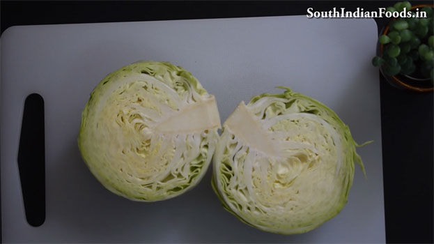 Cabbage moong dal poriyal step 6