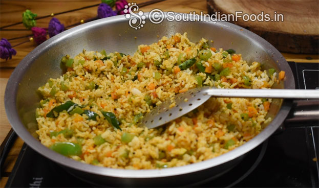 Capsicum carrot rice step 13
