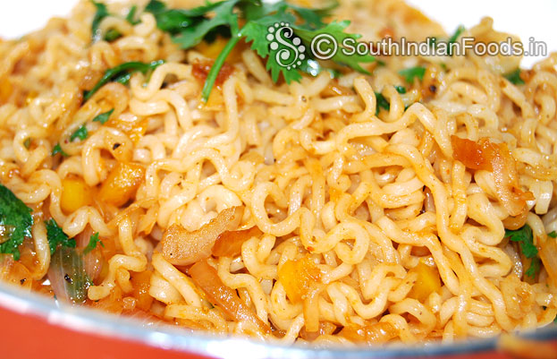 Masala noodles is ready. Serve hot