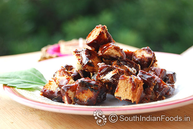 Crispy caramel jaggery bread popcorn