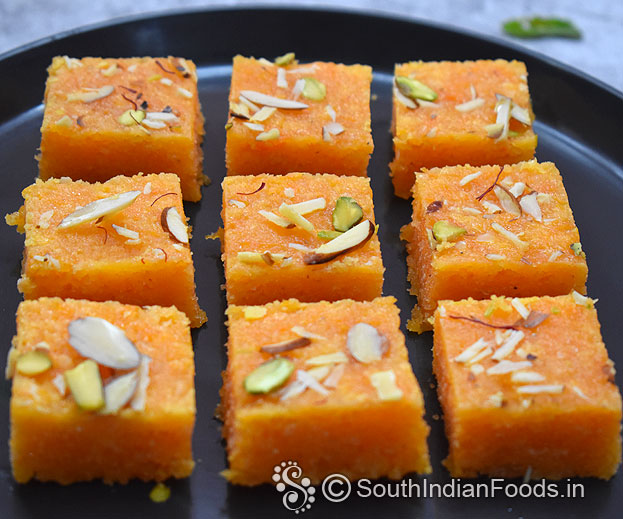 Instant carrot burfi